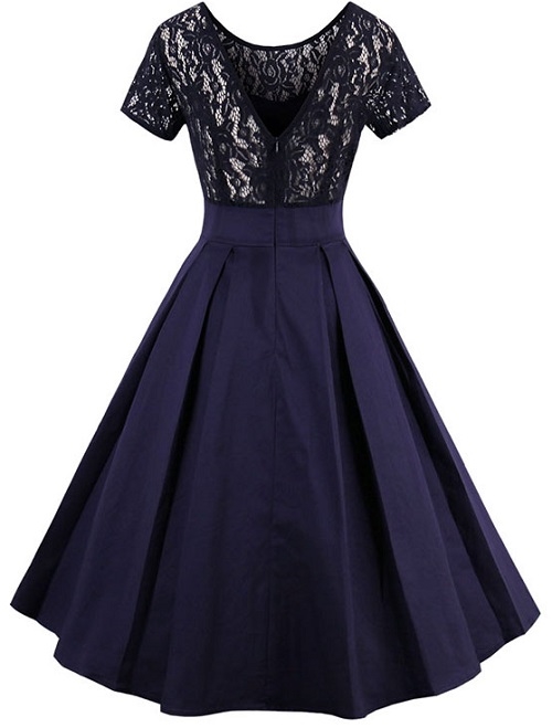 Blålilla vintage kjole